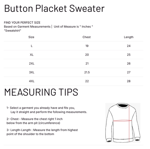 All-Over Printed Button Placket Black Jersey Sweater