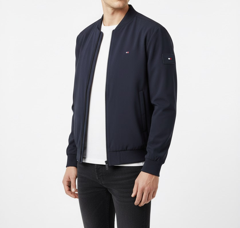 Tommy Hilfiger Sealed Zip Padded Soft Shell Bomber Jacket Navy